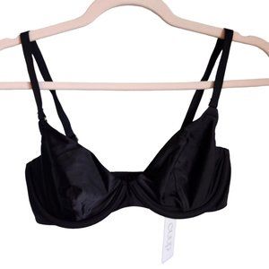 Cuup Bra 32E 32DD Black Women's The Plunge Shine Underwire Back Close